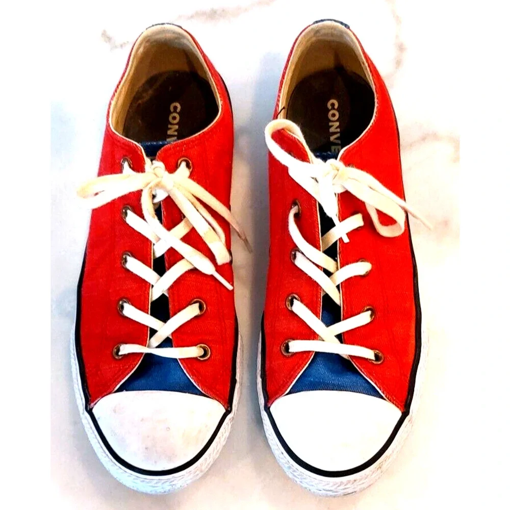 Converse All Star Sneakers - Low Top - Red & White - Size 4 Junior‎ - EUC